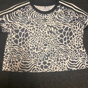Adidas cheetah leopard crop top